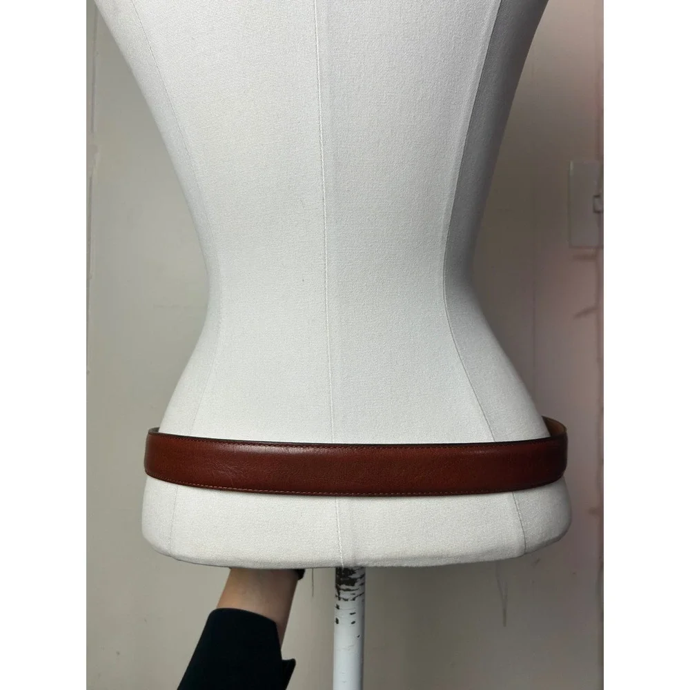 Mens Barneys New York Orange Brown Leather Belt Dress Belt Bundle Size 40 Causal